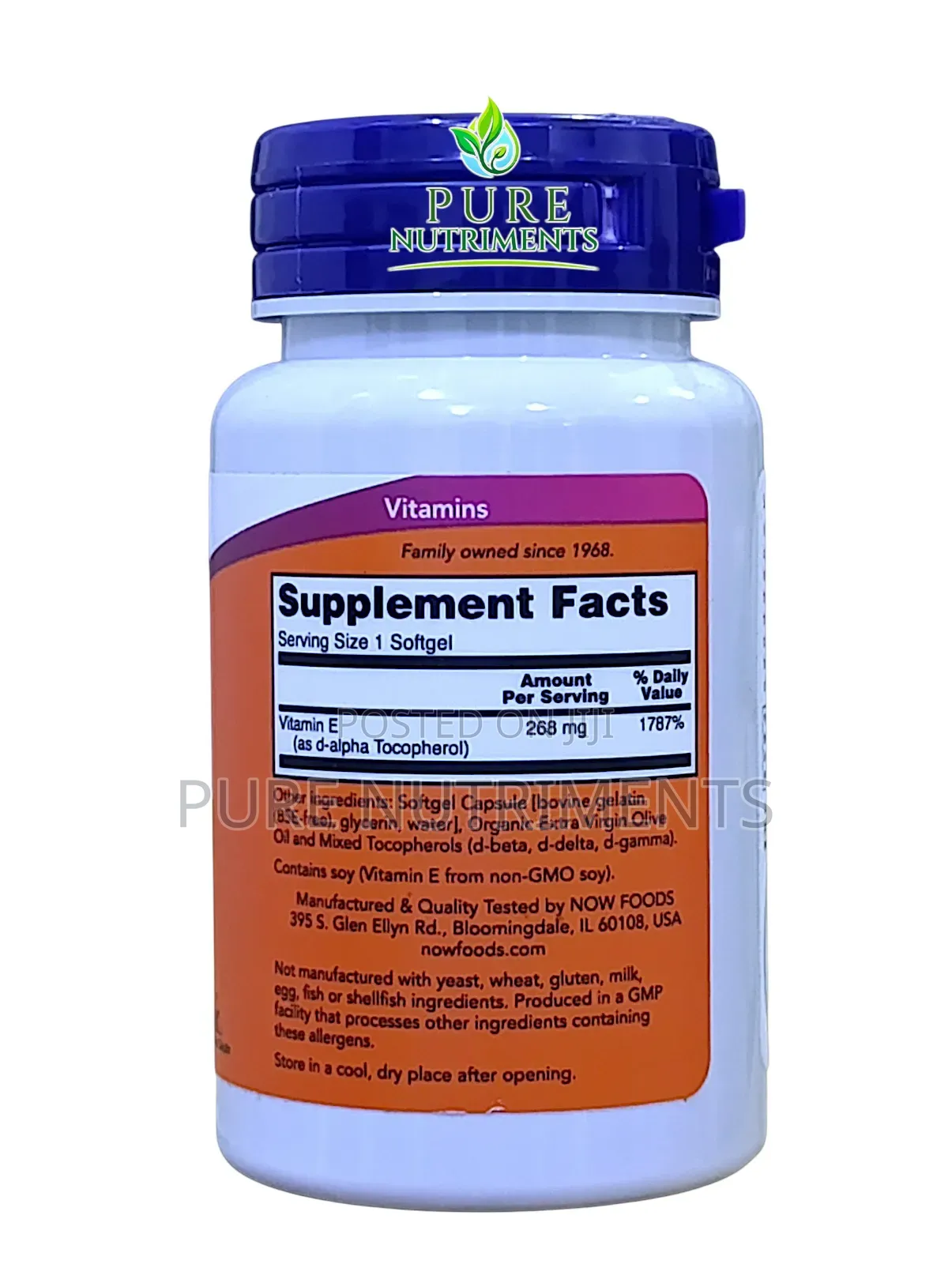 Now E-400 Vitamin E 400iu 50 Softgels_ Antioxidant, Fertility Skin