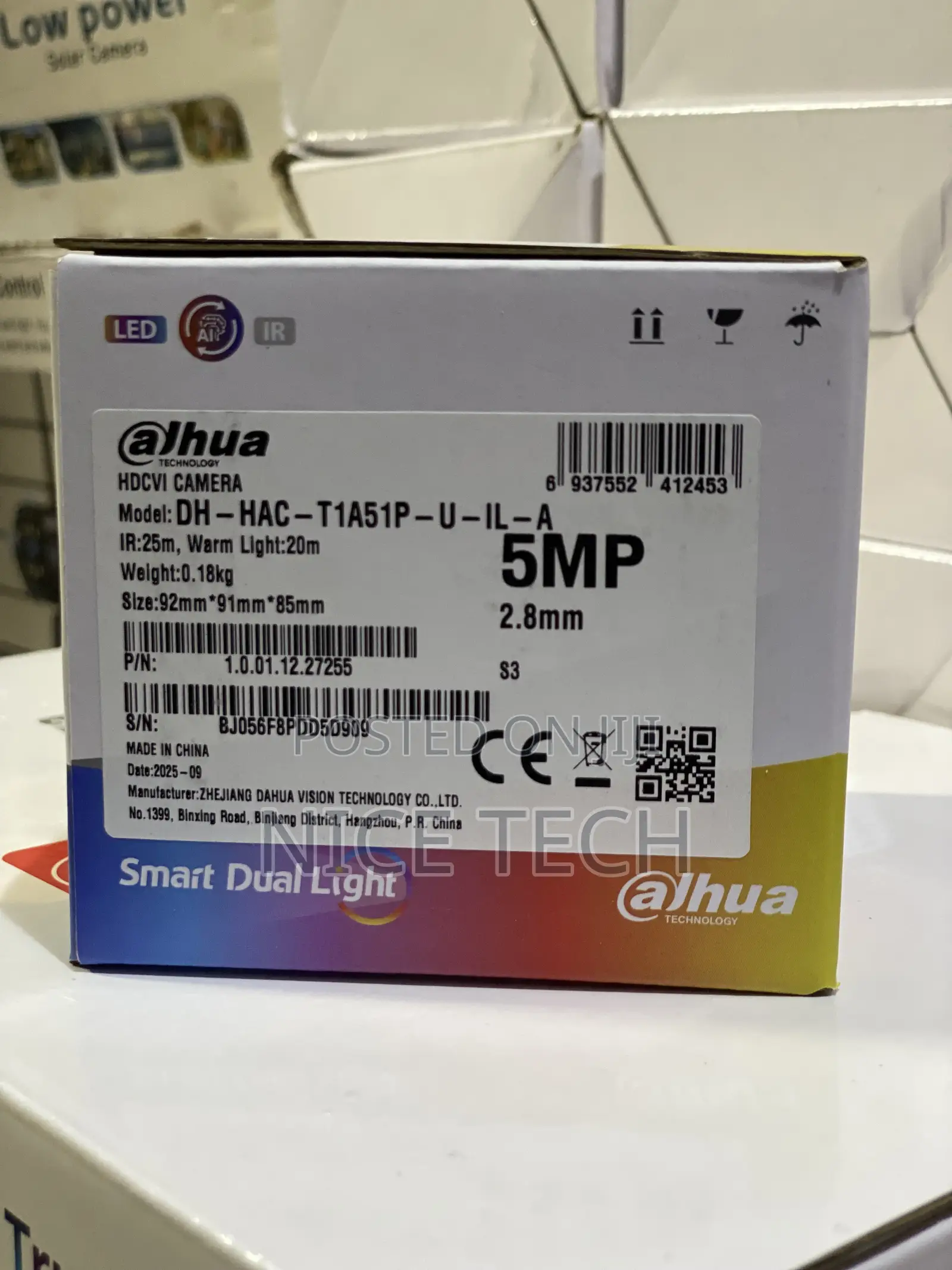 Dahua Indoor 5mp Hdcvi Smart Dual Light Dome Camera