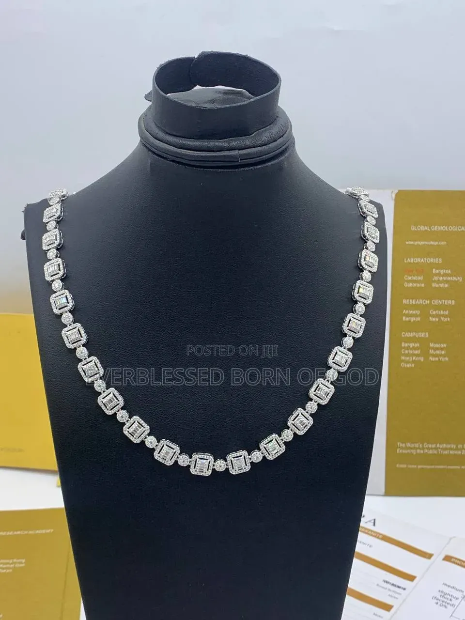 VVS Moissanite Cube- Linked and Cuban Neck Chain