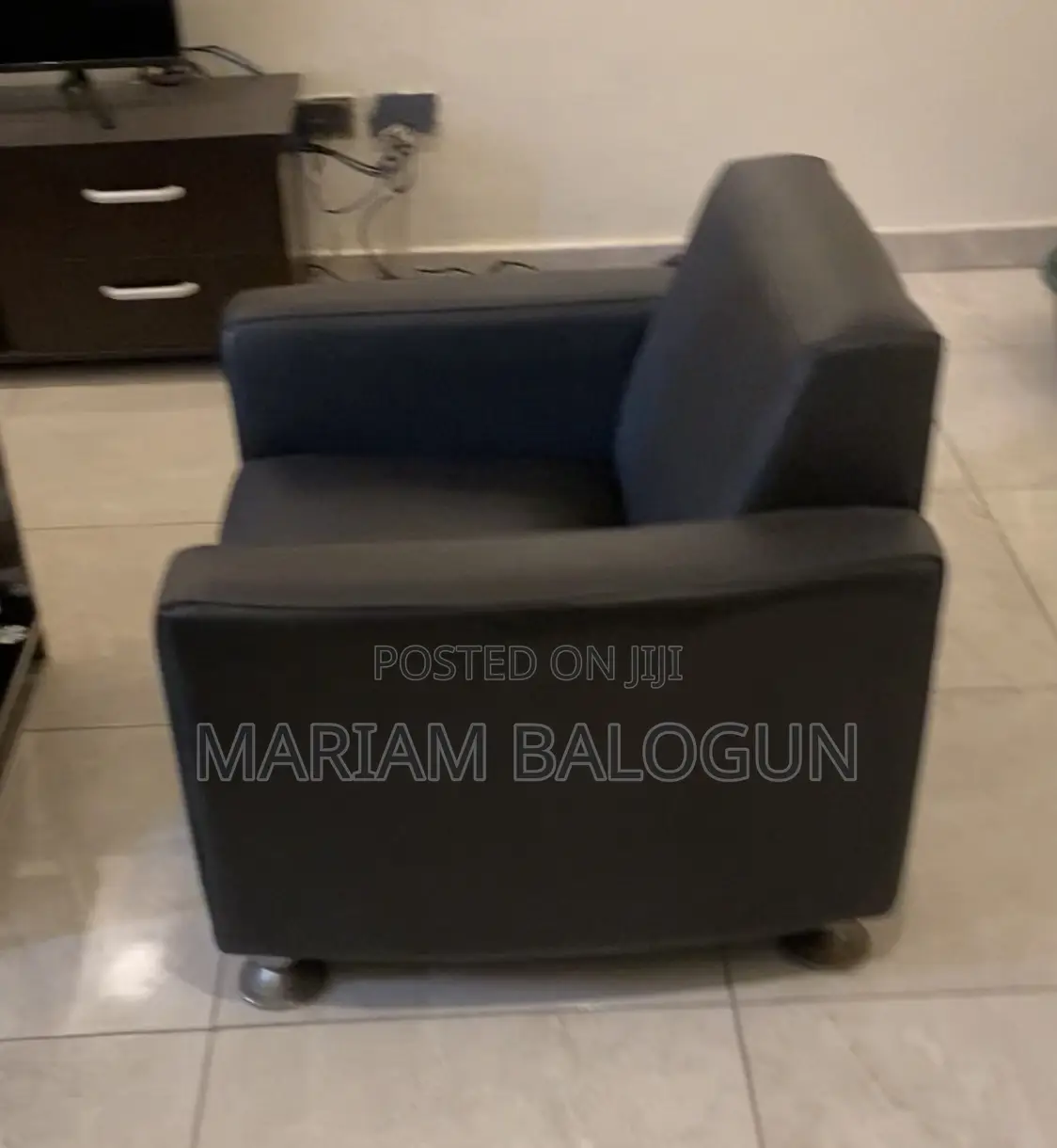 Set Of Thick Leather Chairs