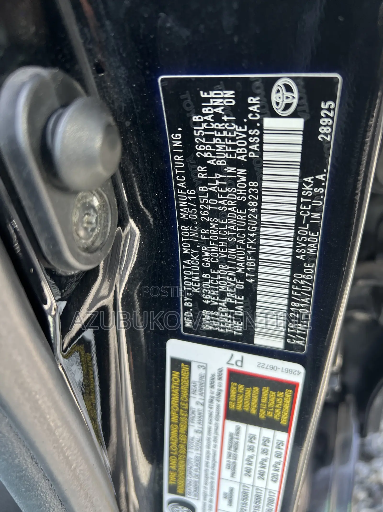 Toyota Camry SE 4dr Sedan (2.5L 4cyl 6A) 2016 Black