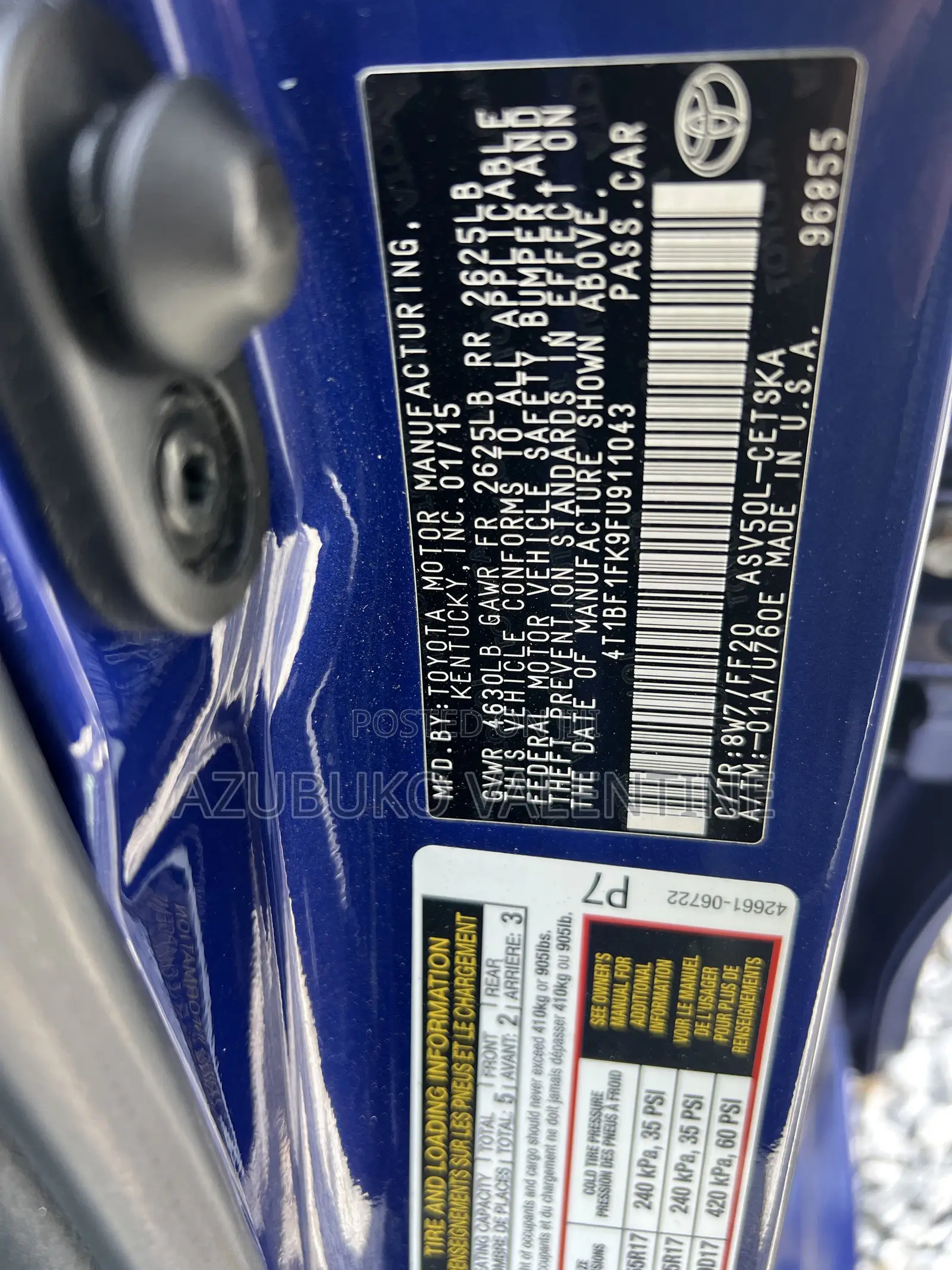 Toyota Camry SE 4dr Sedan (2.5L 4cyl 6A) 2016 Blue