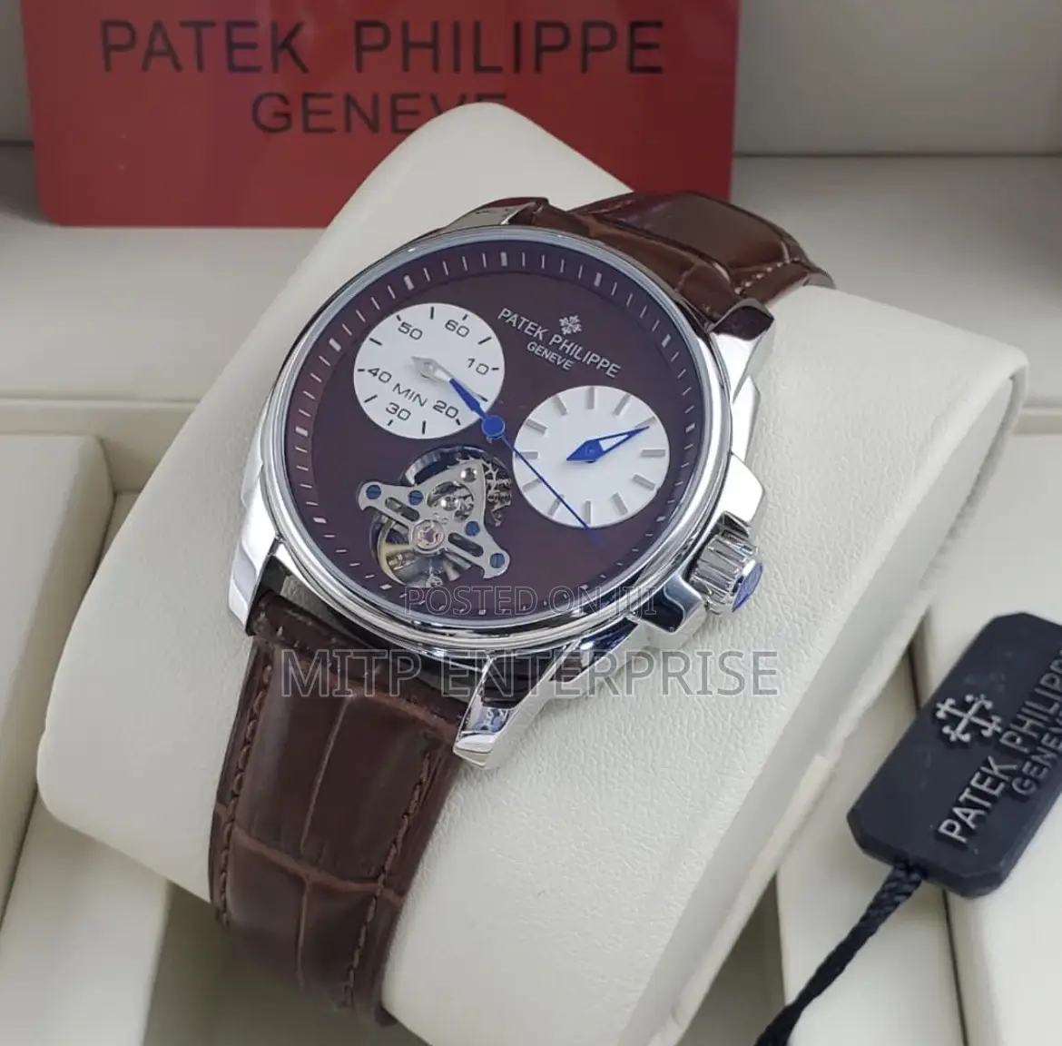 Patek Philippe Genuine Leather Strap Watches for Men