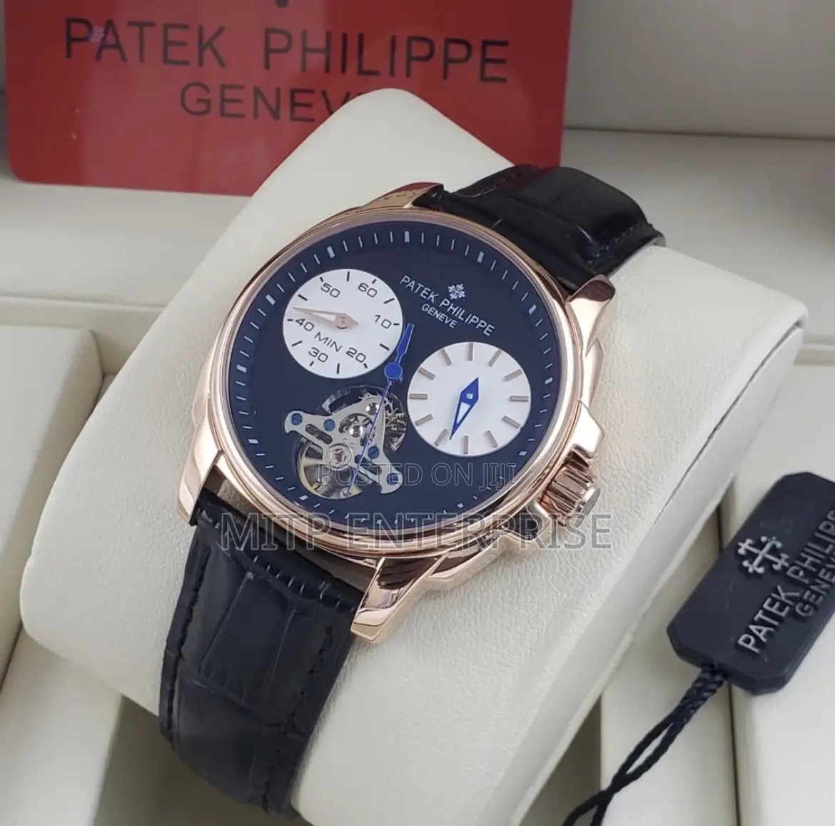 Patek Philippe Genuine Leather Strap Watches for Men