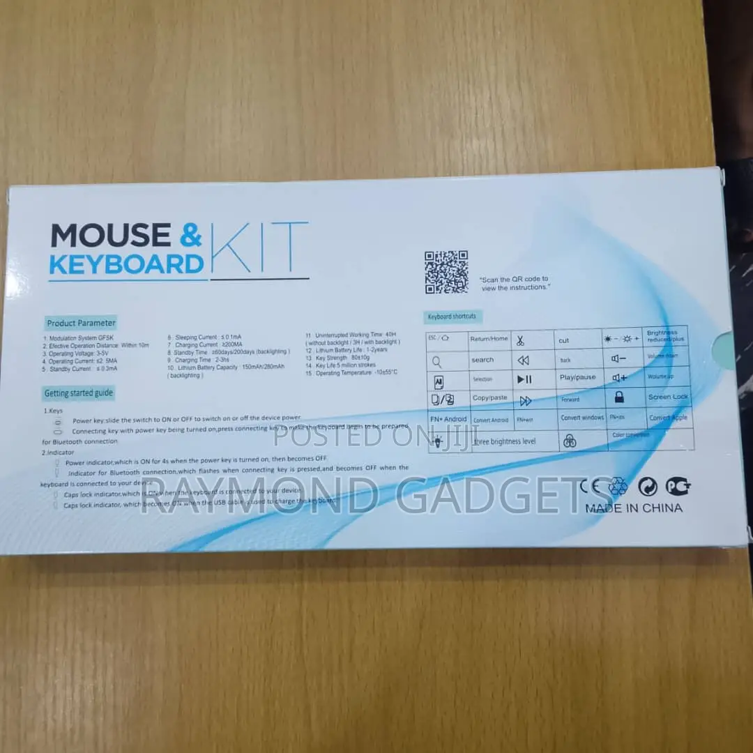 Bluetooth Wireless Rechargeable Keyboard and Mouse Kit With Backlight