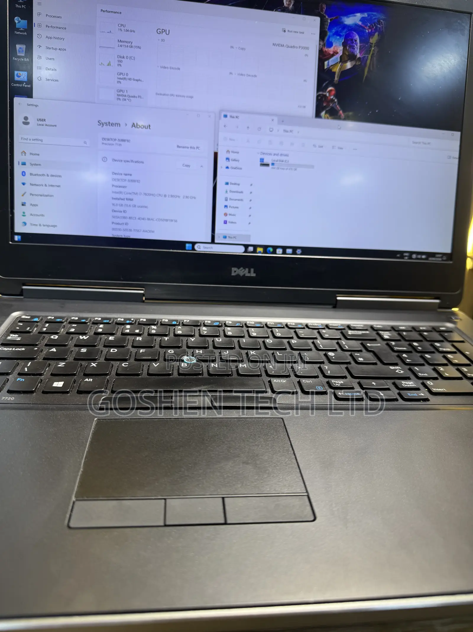 Laptop Dell Precision 7720 16GB Intel Core i7 SSD 512GB