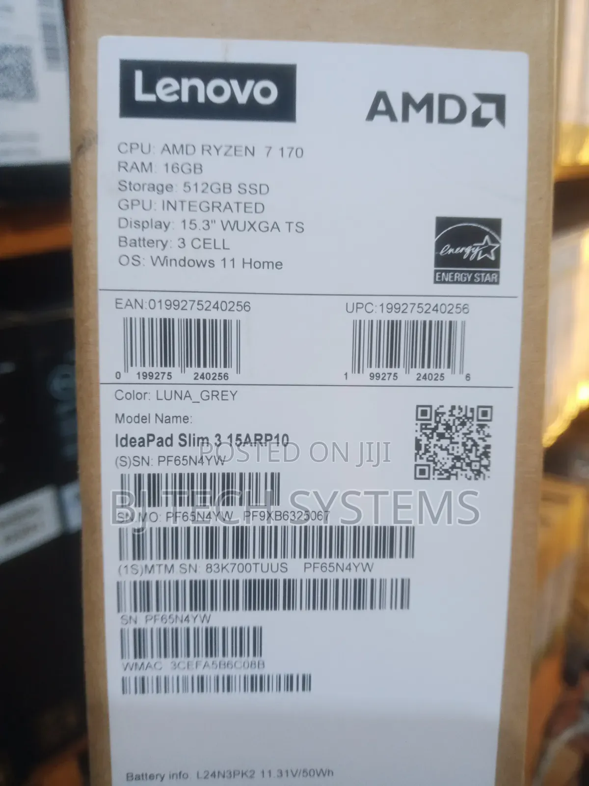 New Laptop Lenovo Ideapad 3 16GB AMD Ryzen 7 SSD 512GB