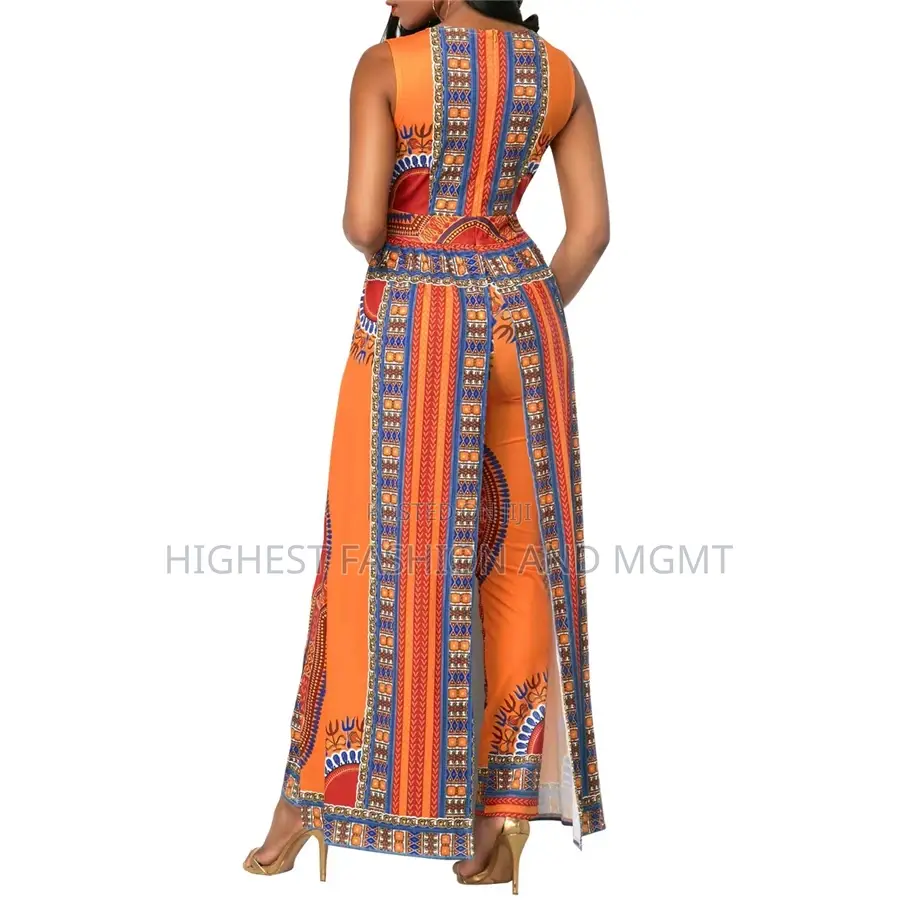 Autumn Orange Ethnic Long Top and Pants