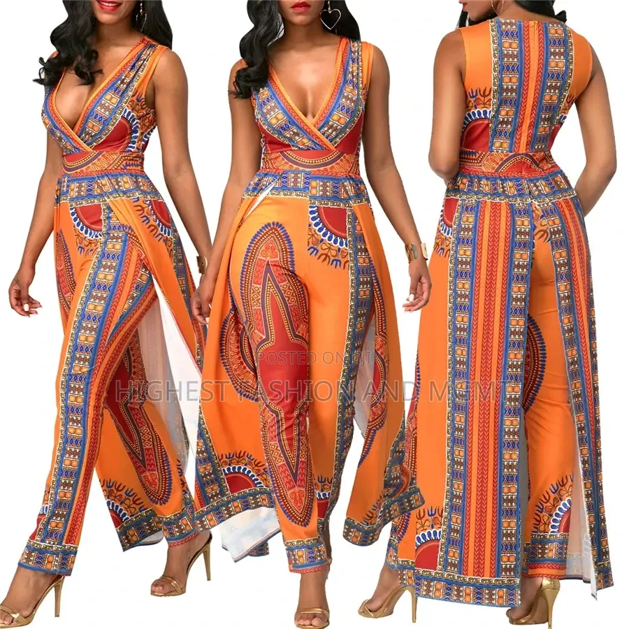 Autumn Orange Ethnic Long Top and Pants