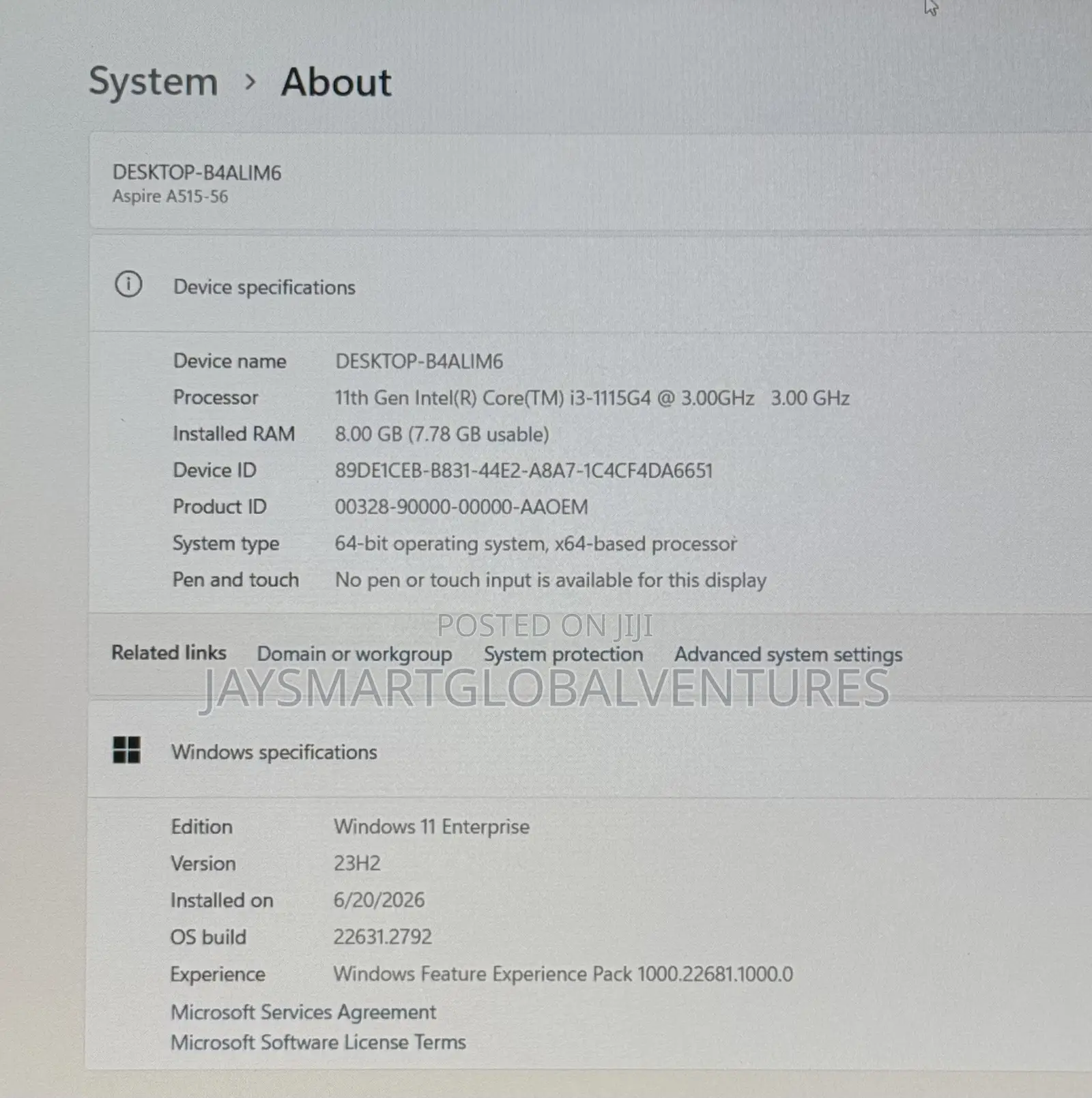 Laptop Acer Aspire A515-52 12GB Intel Core i3 SSD 256GB