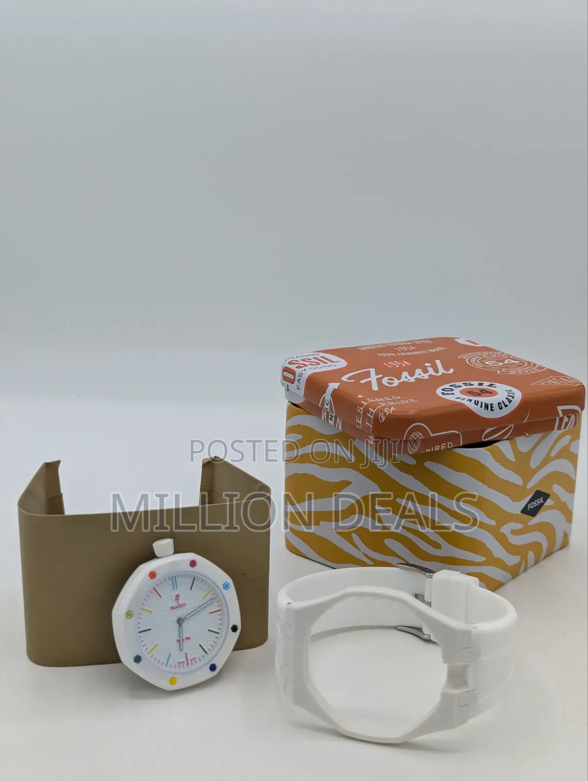Waterproof Rubber Strap Ap X Swatch Men's Wrist Watch White