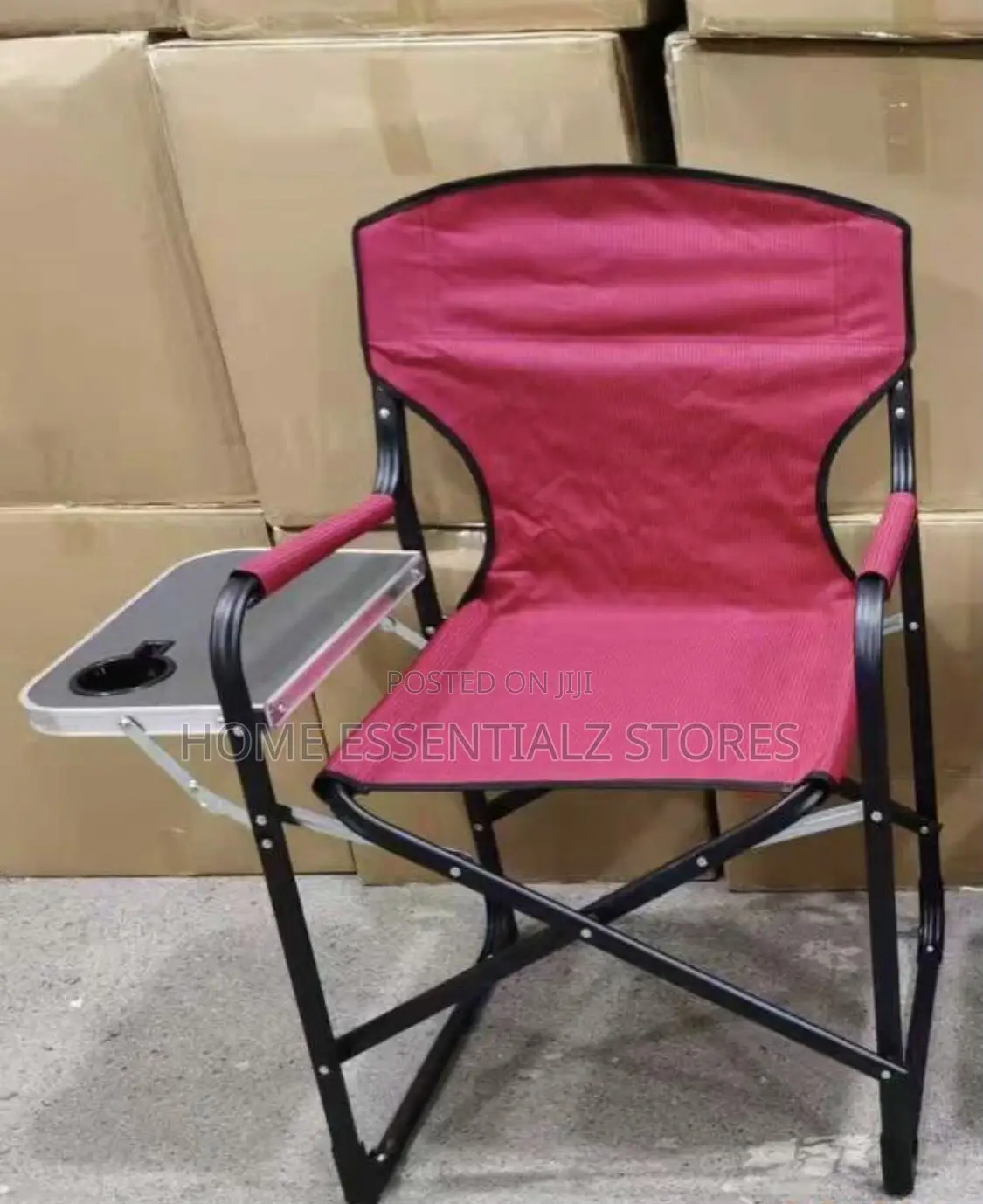 Foldable Camping Chair With Side Table M - Outdoor Picnic Camp Chair