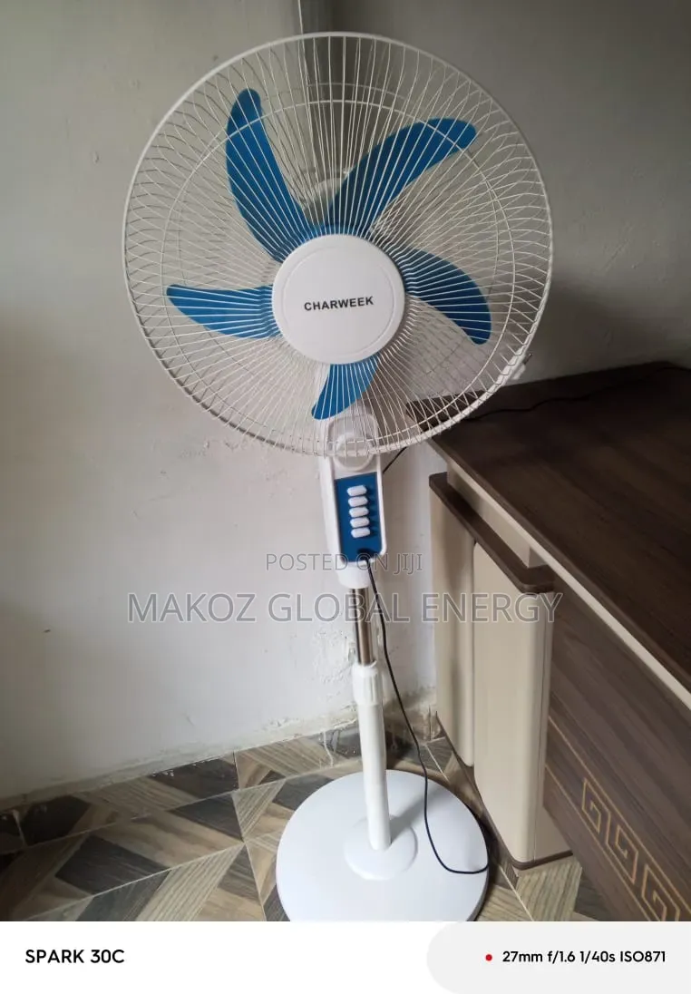 Brand New Charweek Rechargeable Solar Fan 20w Ac/Dc