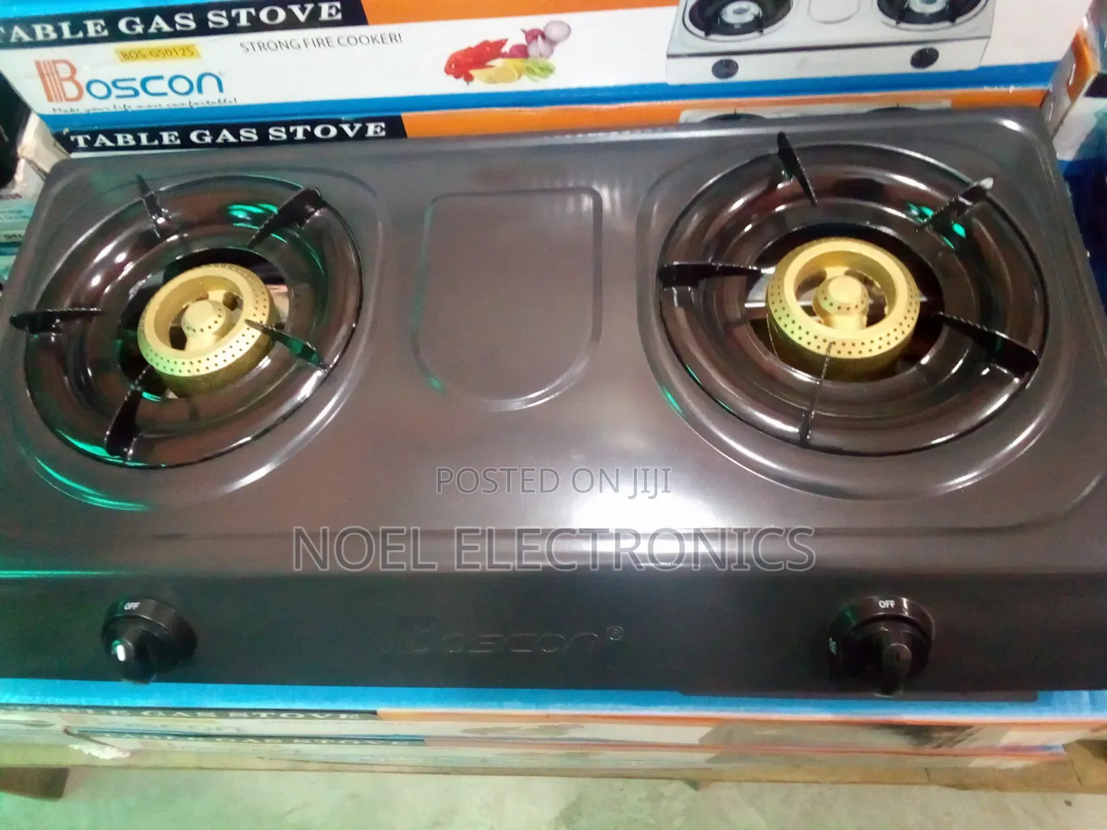 Boscon Two Burner Teflon Gas Cooker