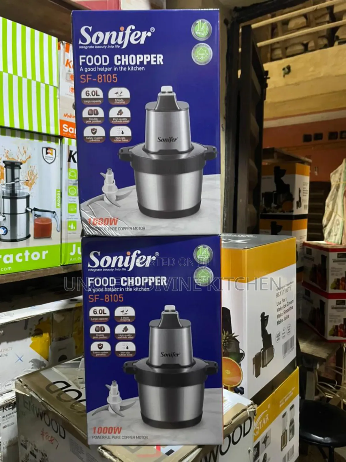 Sonifer Sf 8105, 6l Food Chopper/Yam Pounder 1000w, 2 Gear Position.
