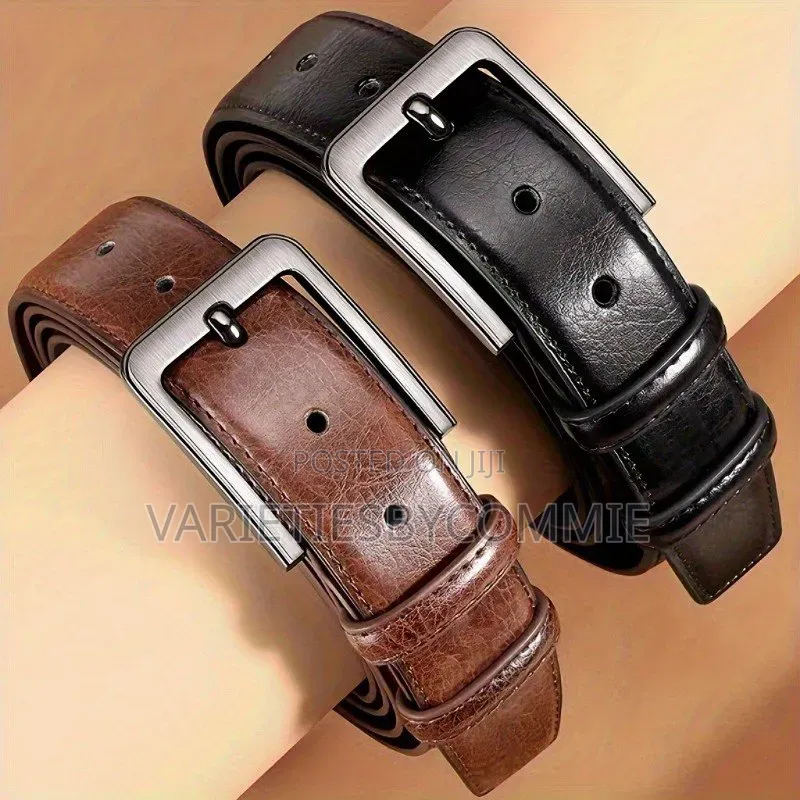 Men's Faux Genuine Leather Vintage Belt 130cm