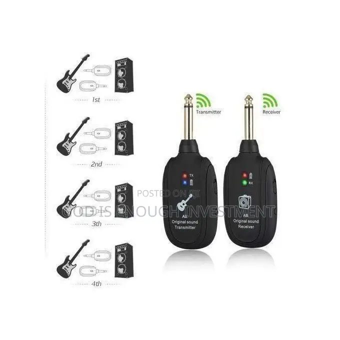 Original A8 Uhf Wireless Guitar Transmitter Receiver Set 730mhz 50m
