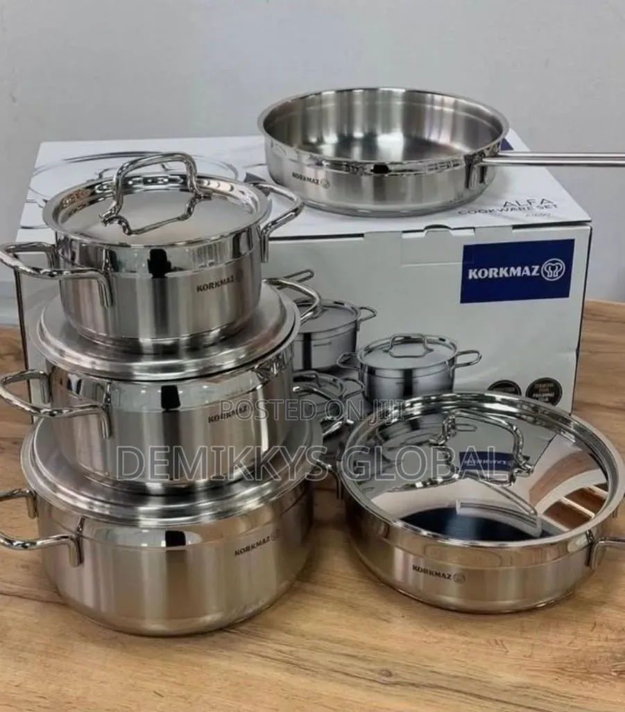 Korkmaz Stainless Steel Pot Sets - 9pcs