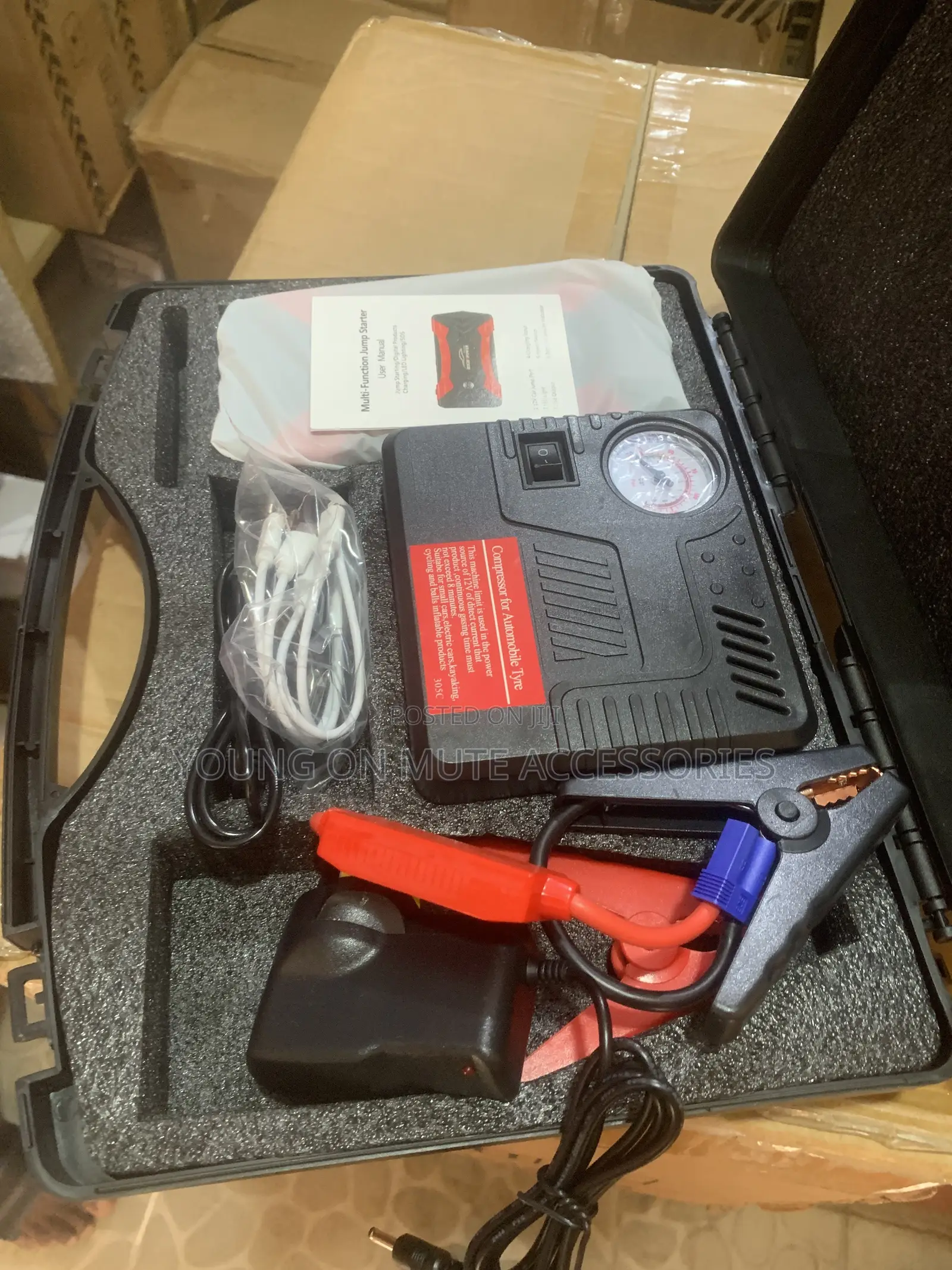 4-in-1 Car Jump-Starter With Air Compressor Usb 4 Usb for Charging