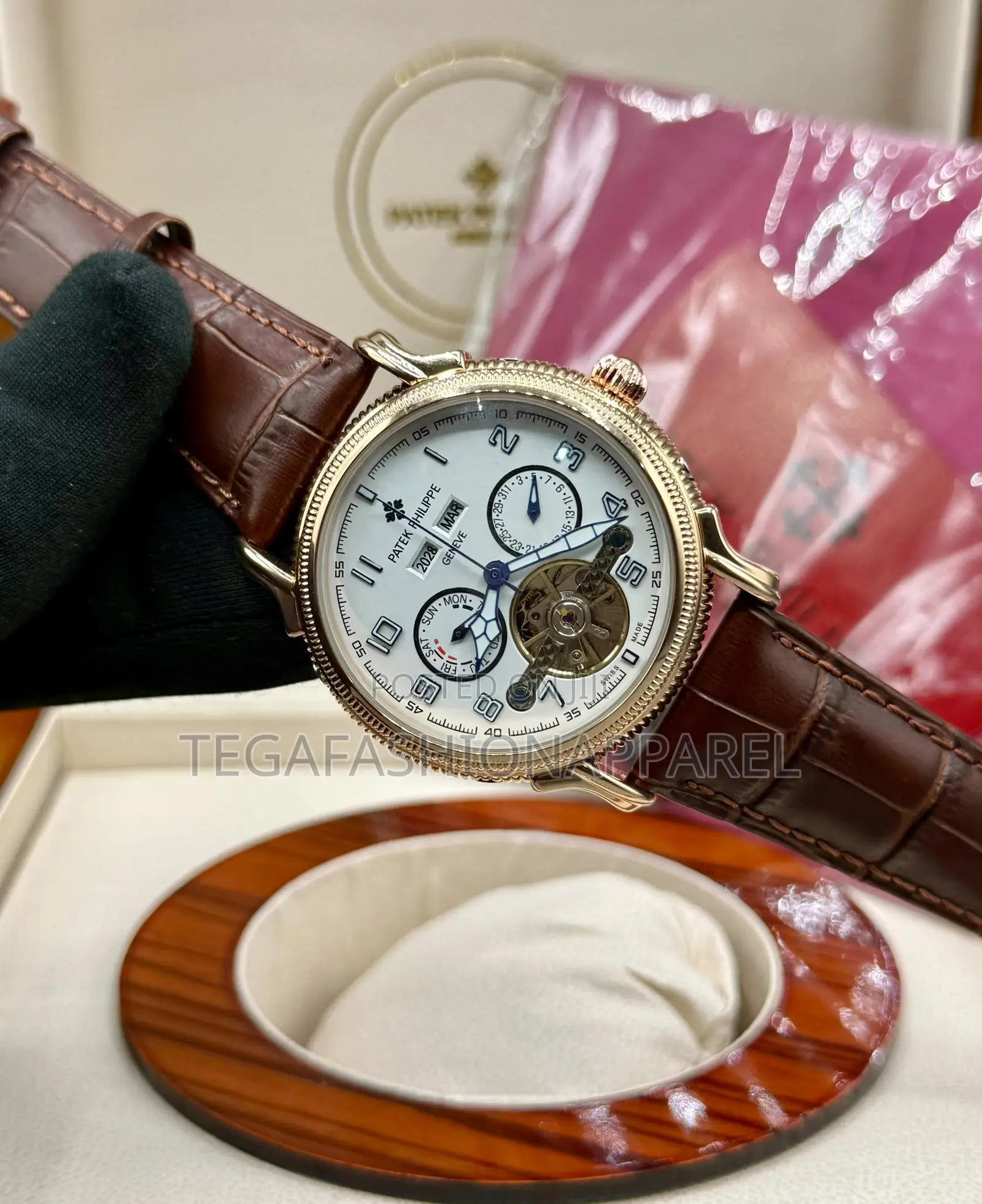 Patek Philippe Chronographs Mechanical Leather Watch