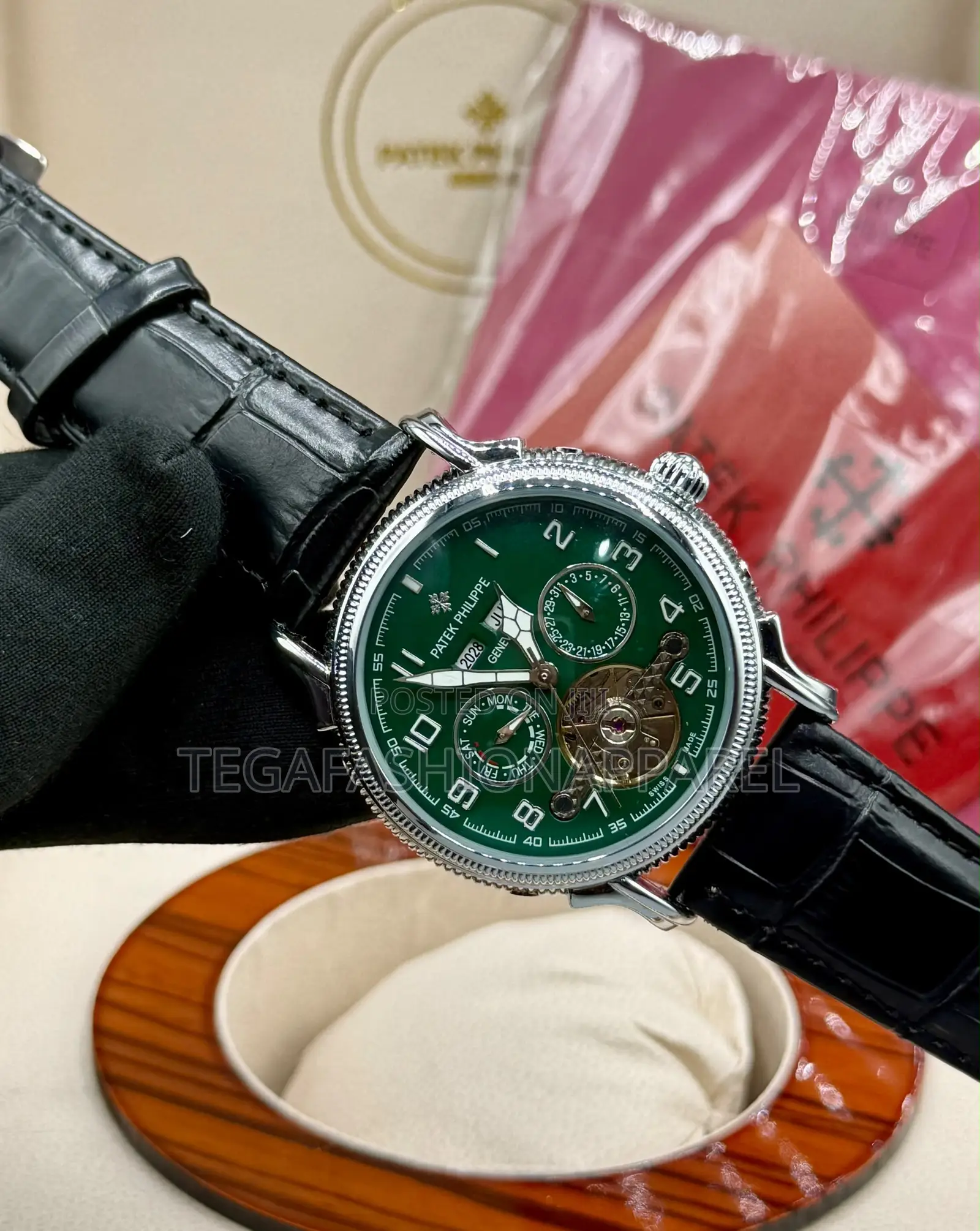 Patek Philippe Chronographs Mechanical Leather Watch