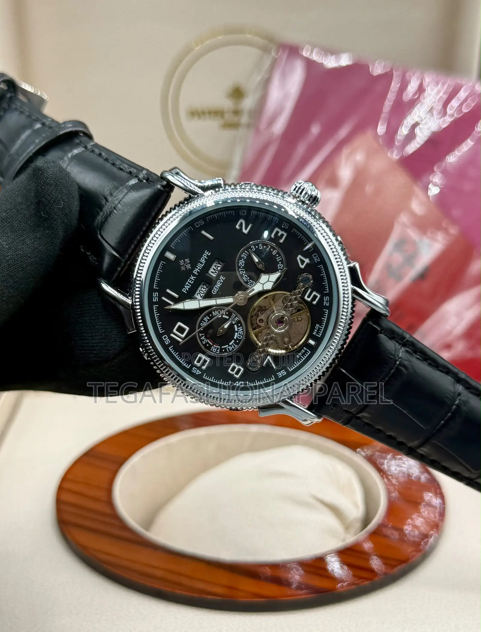 Patek Philippe Chronographs Mechanical Leather Watch