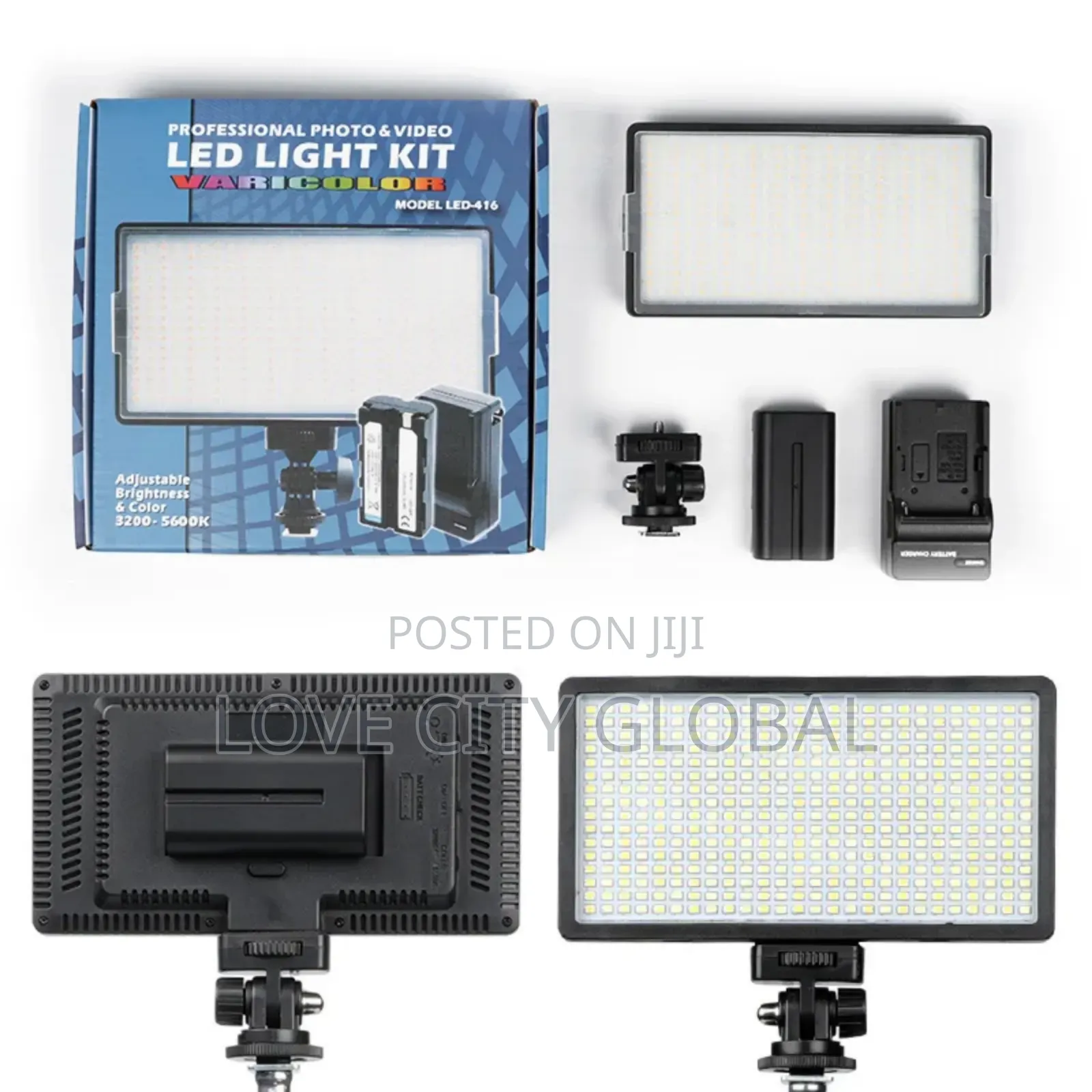 Led-416 Professional Photo Video Led Light Kit With Battery
