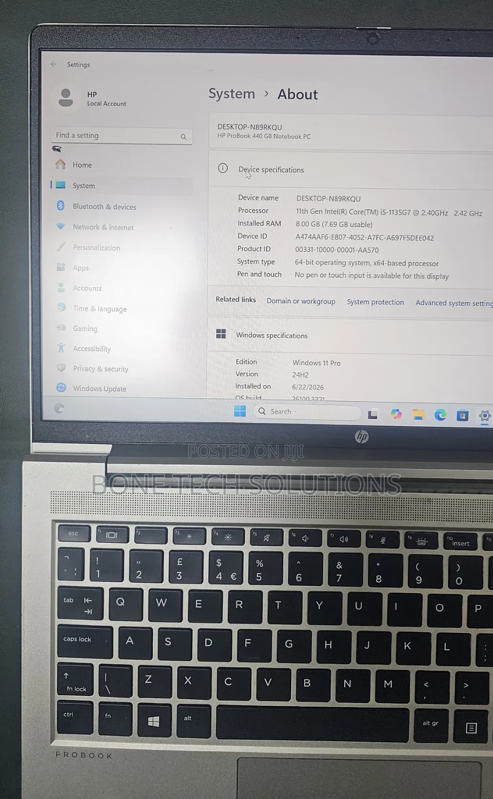 Laptop HP ProBook 440 G8 8GB Intel Core i5 SSD 256GB