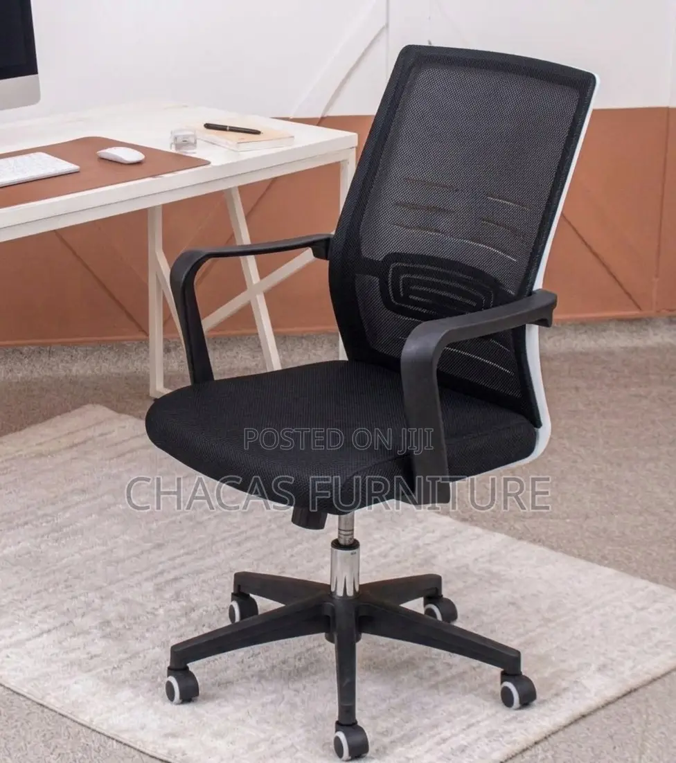Modern Ergonomic Mesh Office Chair – Stylish Black White Design