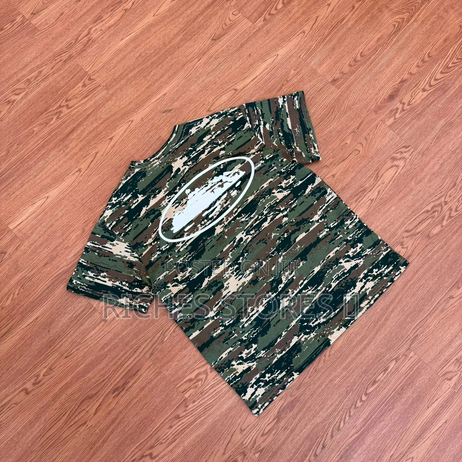 Corteiz Island Puff Print Forest Camo T Shirt