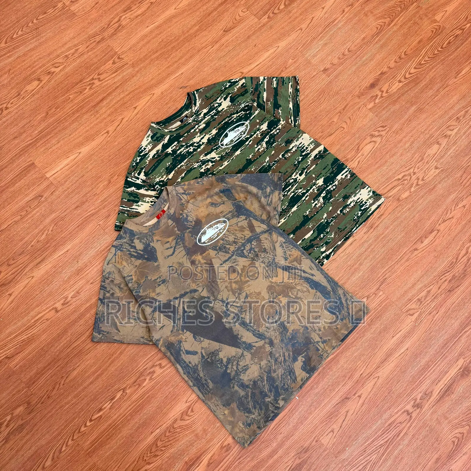 Corteiz Island Puff Print Forest Camo T Shirt