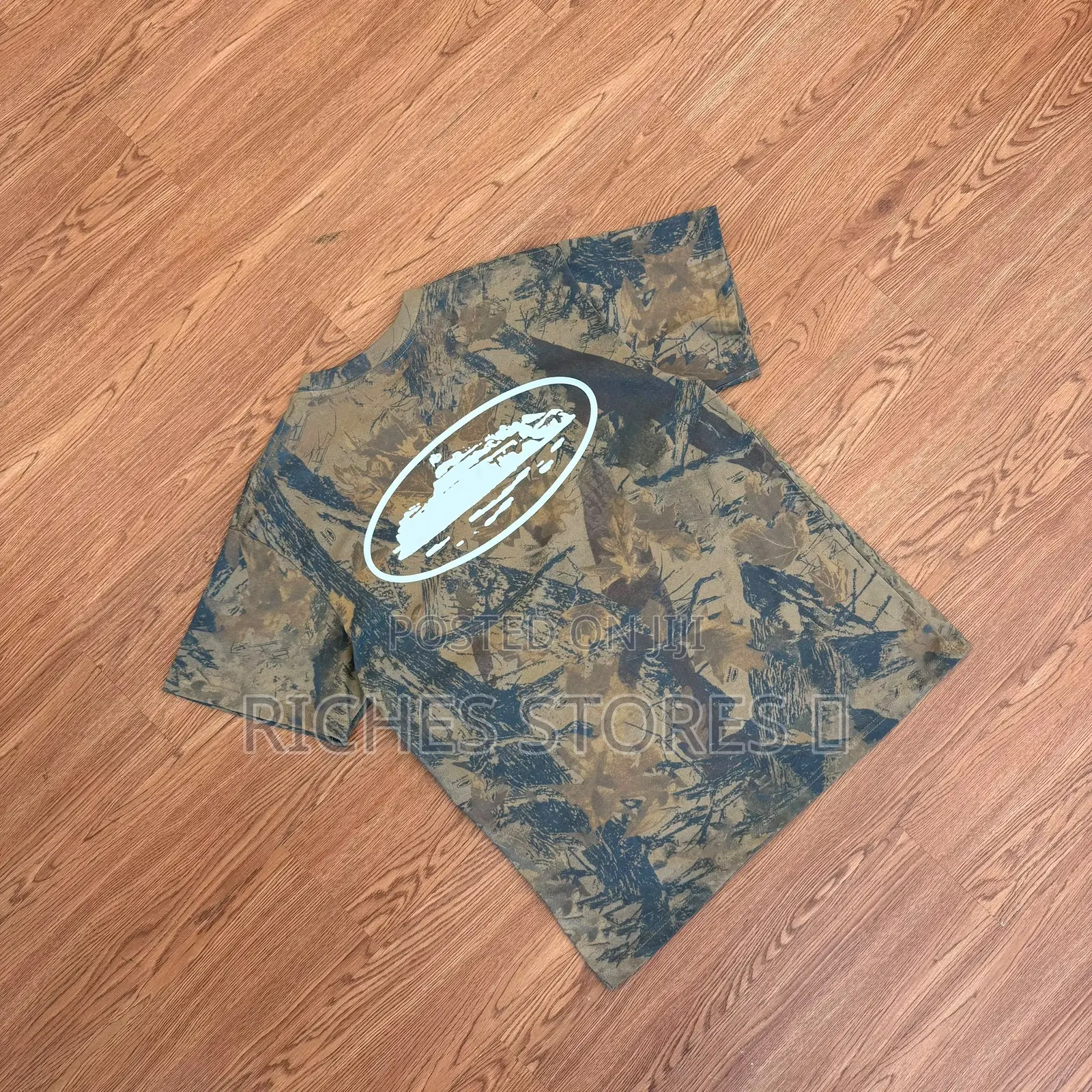Corteiz Island Puff Print Forest Camo T Shirt