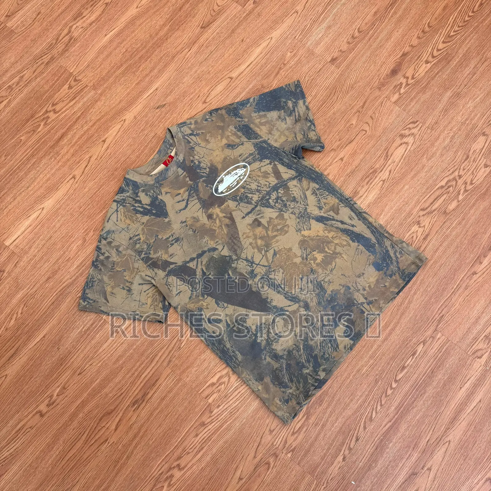 Corteiz Island Puff Print Forest Camo T Shirt