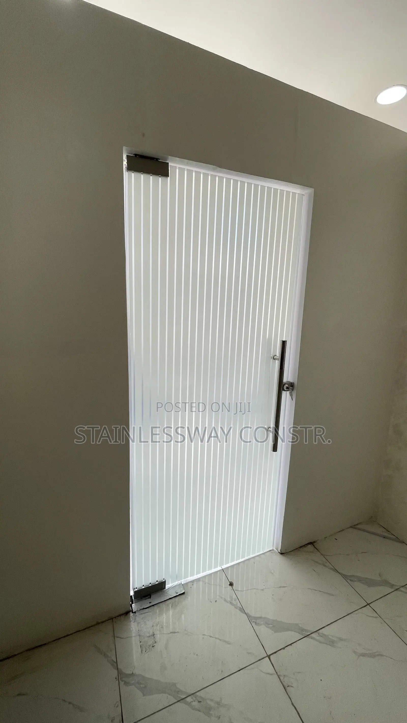 Swing Glass Office Door With Stripes