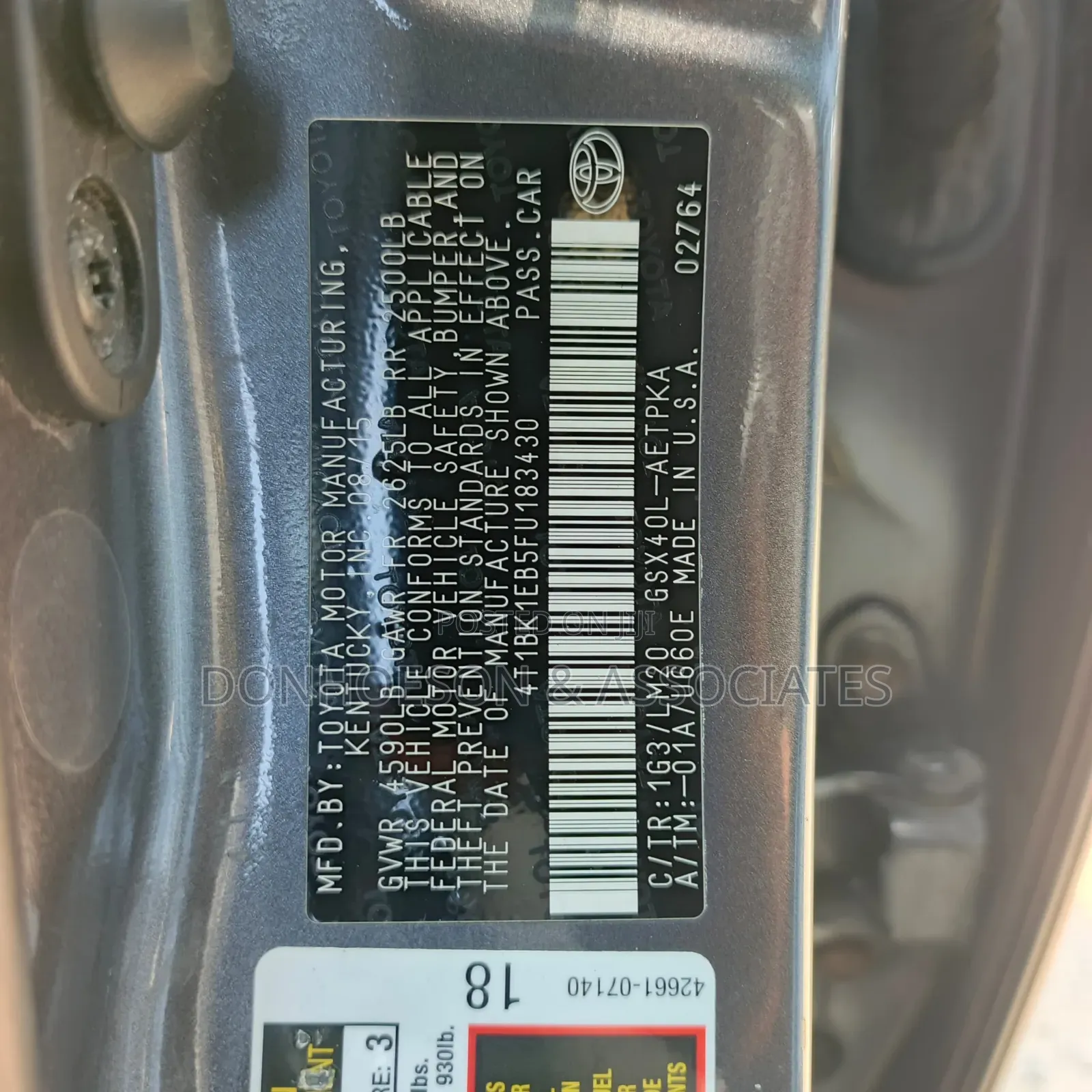 Toyota Avalon 2015 Gray
