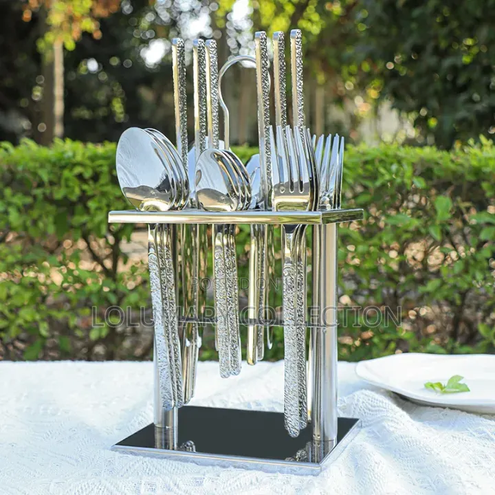 24pcs Gold Plated Cutlery Set | Luxury Stainless Steel Spoon Set