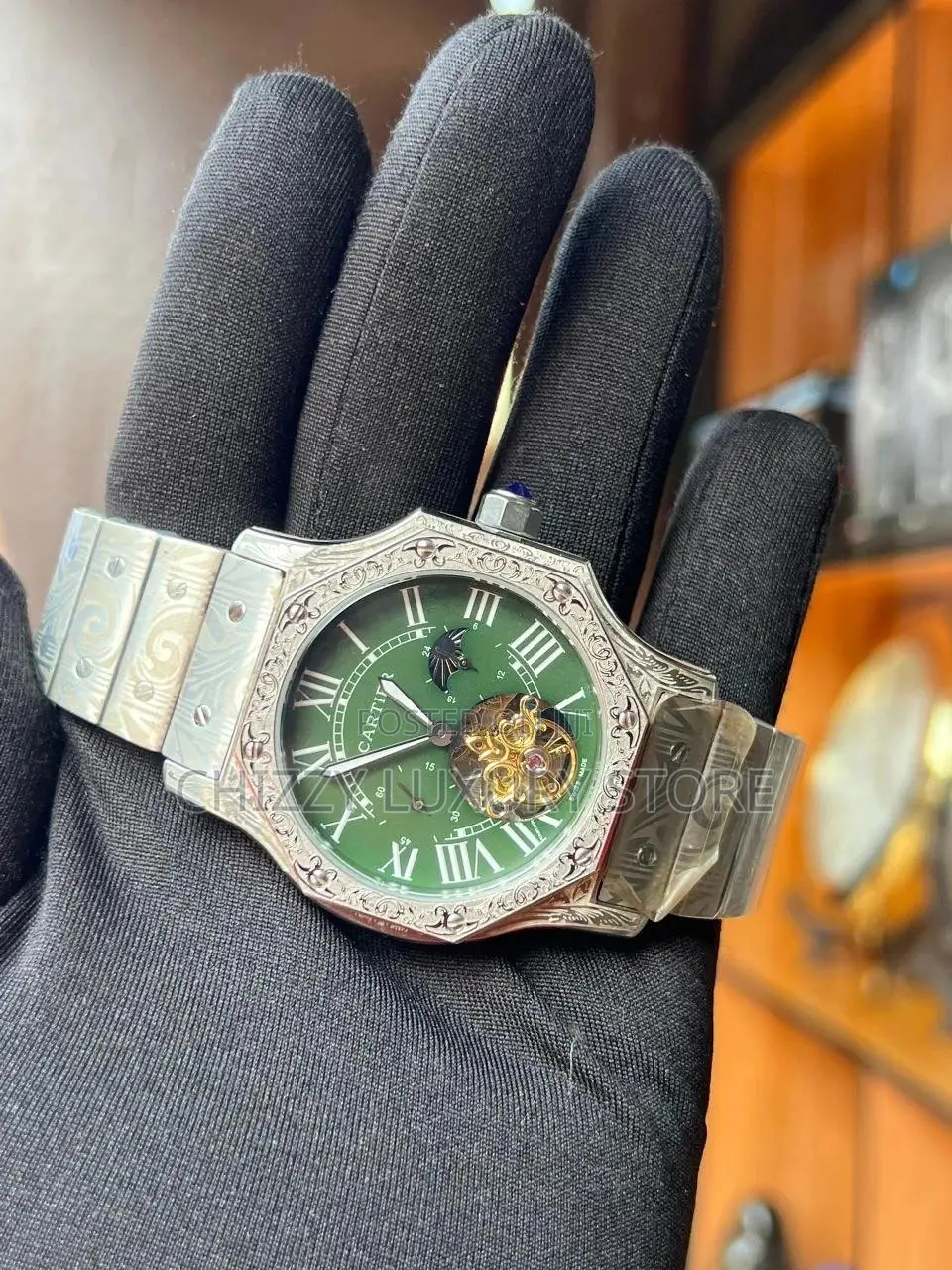 Cartier Quality Luxury Men Automatic Engine Wristwatch