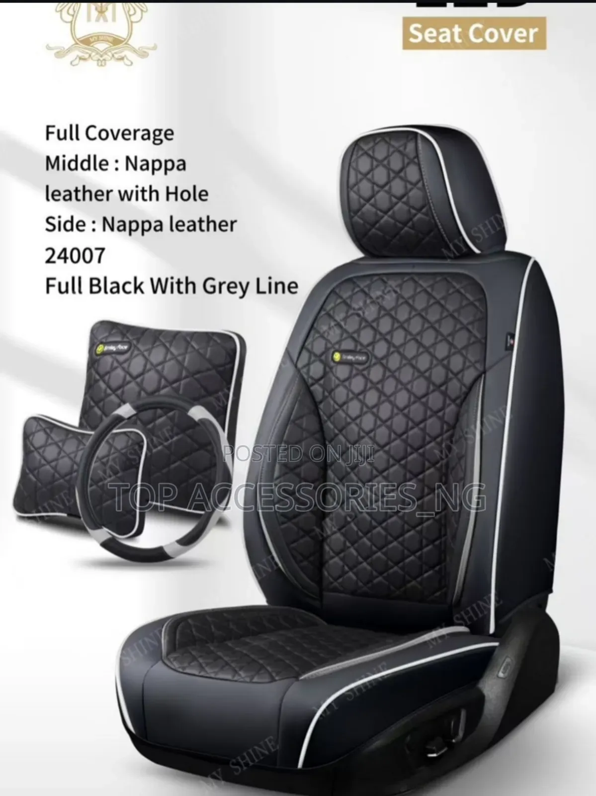 Res and Black Smile Car Seat Cover