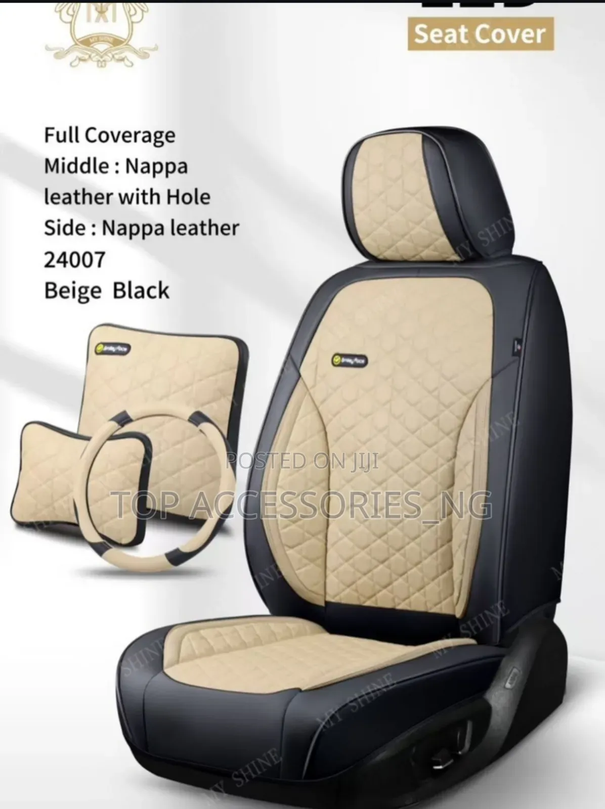 Res and Black Smile Car Seat Cover
