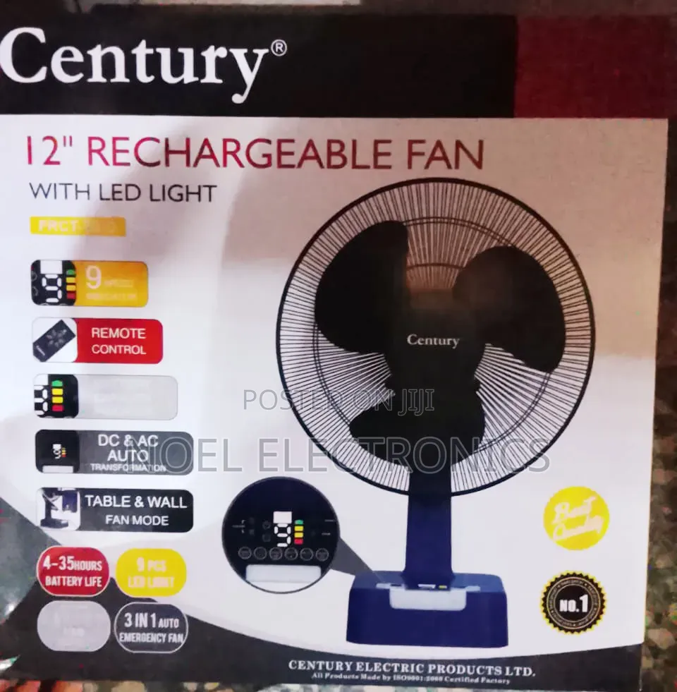 Century 12 Inch Rechargeable Fan