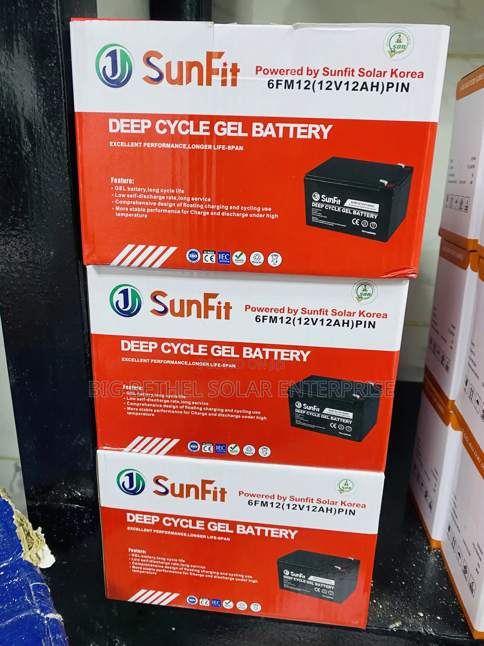 Sunfit 12ah 12v Solar Dry Cell Deep Cycle Battery