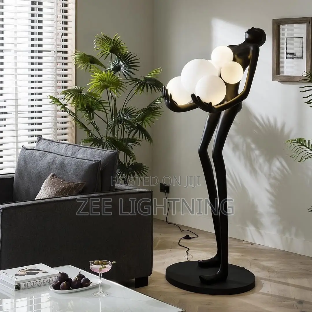 Standing Human Sculpture With Led Ball