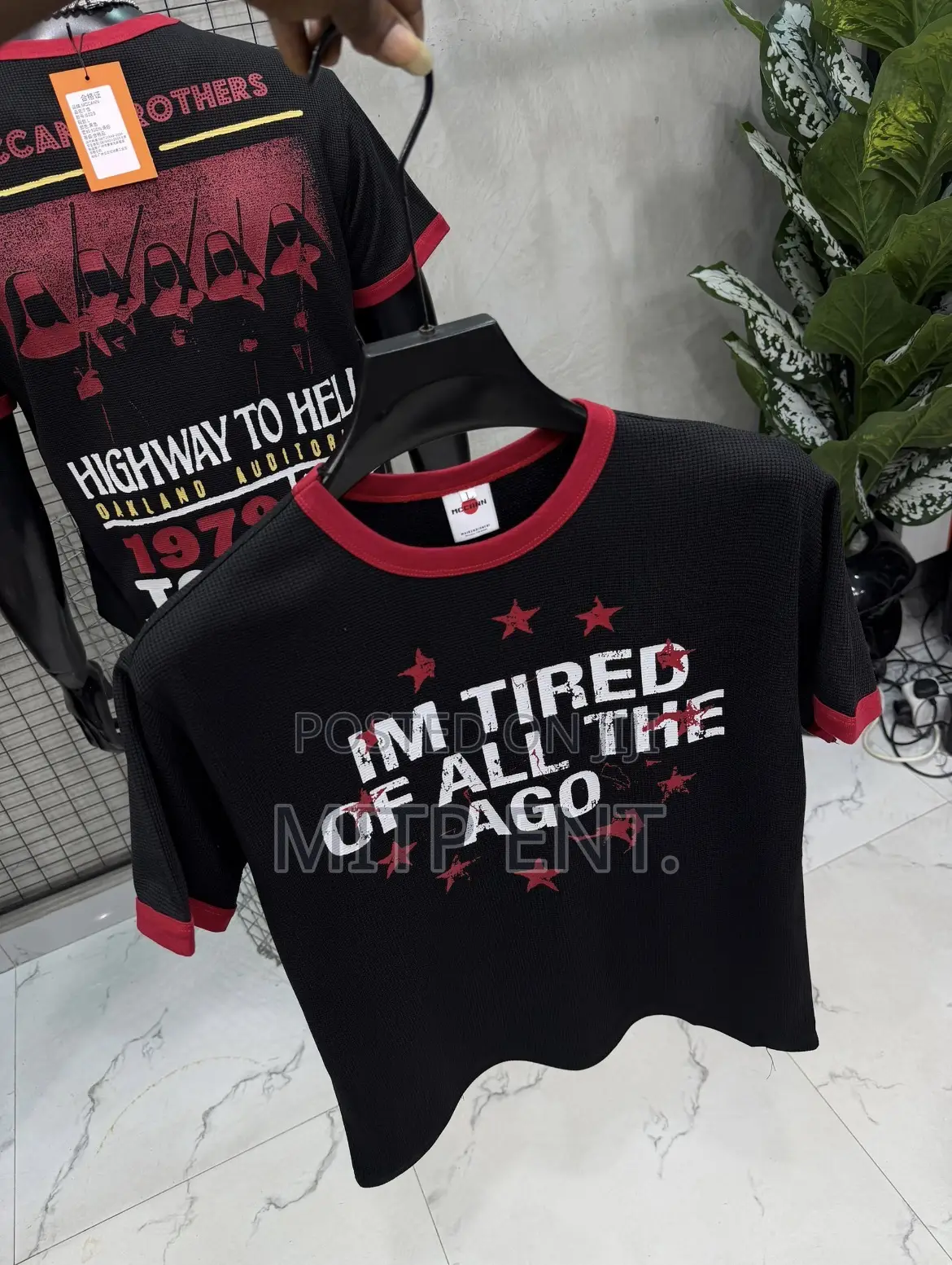 Men Cropped Graphic Tees