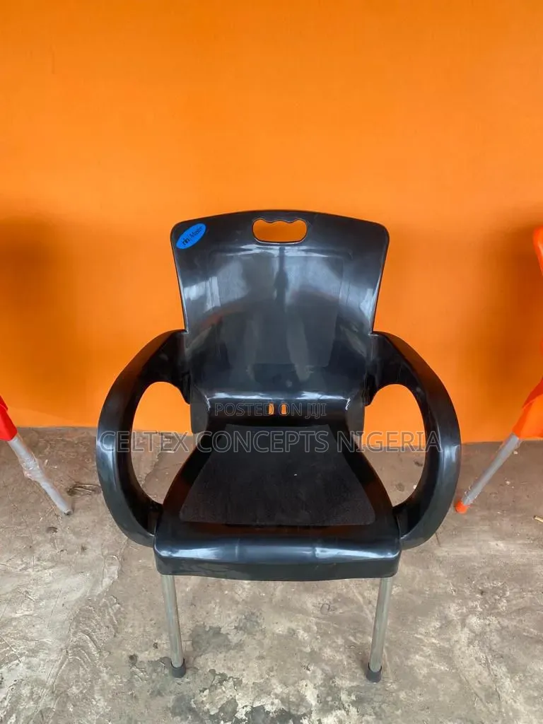 Plastic Armchair With Silver Metal Legs