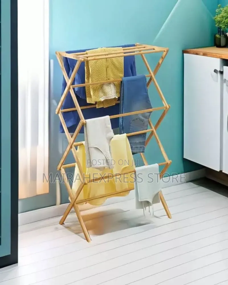 Collapsible Mdesigned Bamboo Clothes Dryer Rack Atm