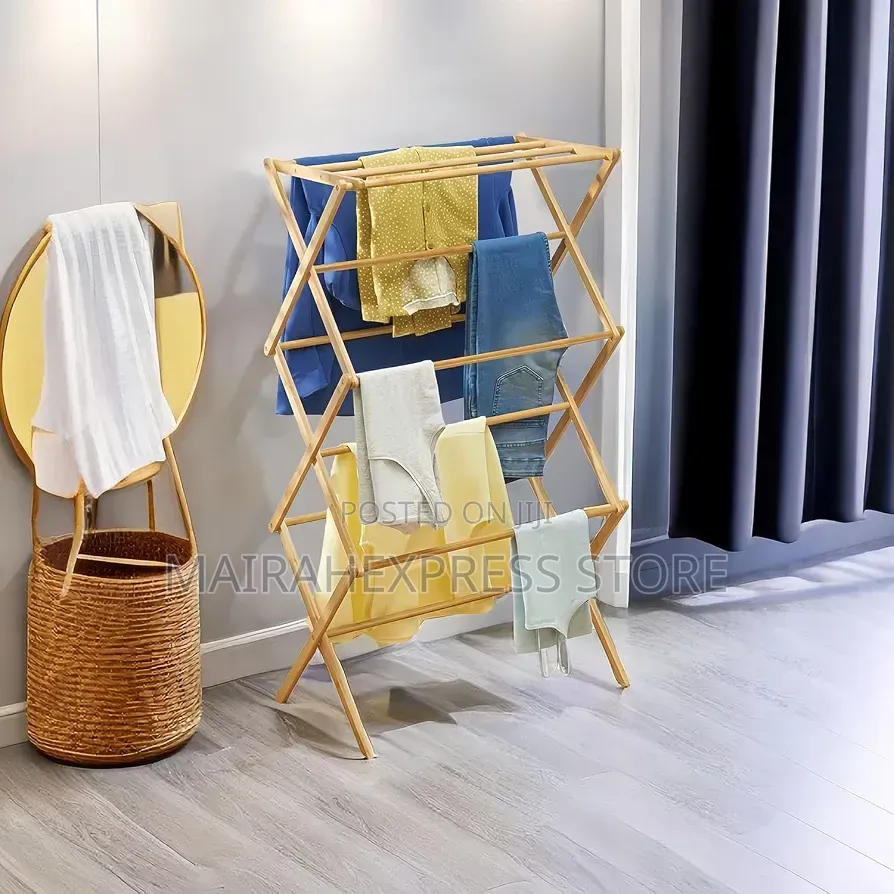 Collapsible Mdesigned Bamboo Clothes Dryer Rack Atm