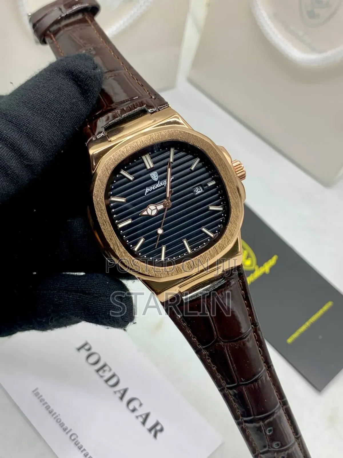 Poedagar Regalia (Nautilus Homage) Quartz Watch in Rose Gold