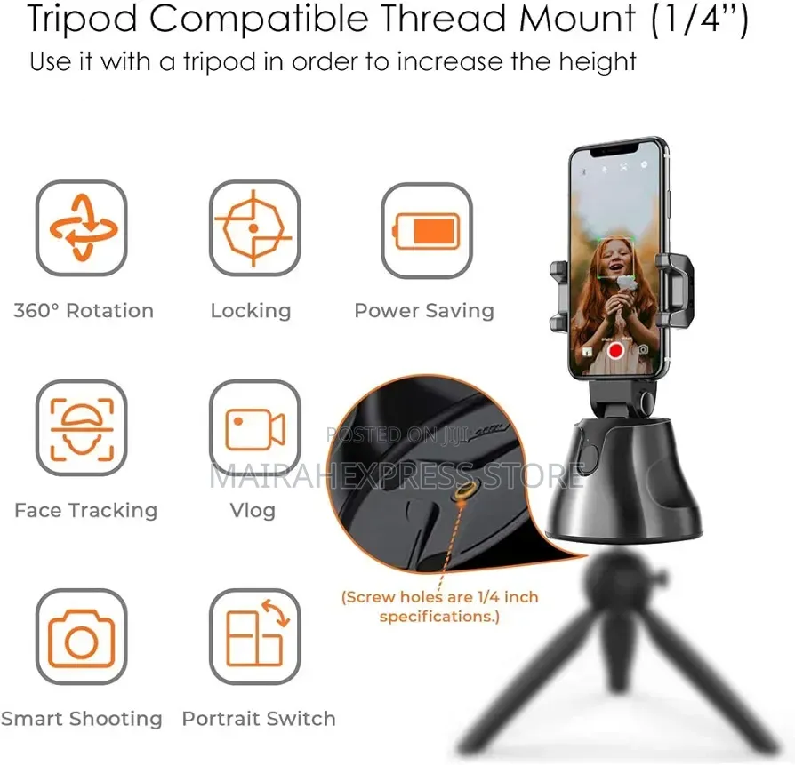 Generic 360° Auto Object Tracking Phone Holder Atm