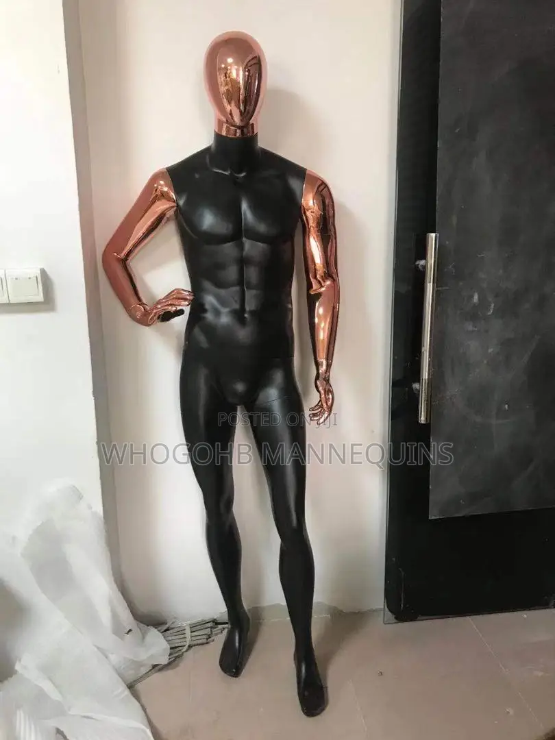 Full Fibreglass Hand on Waist Black Rose Gold Male Mannequin