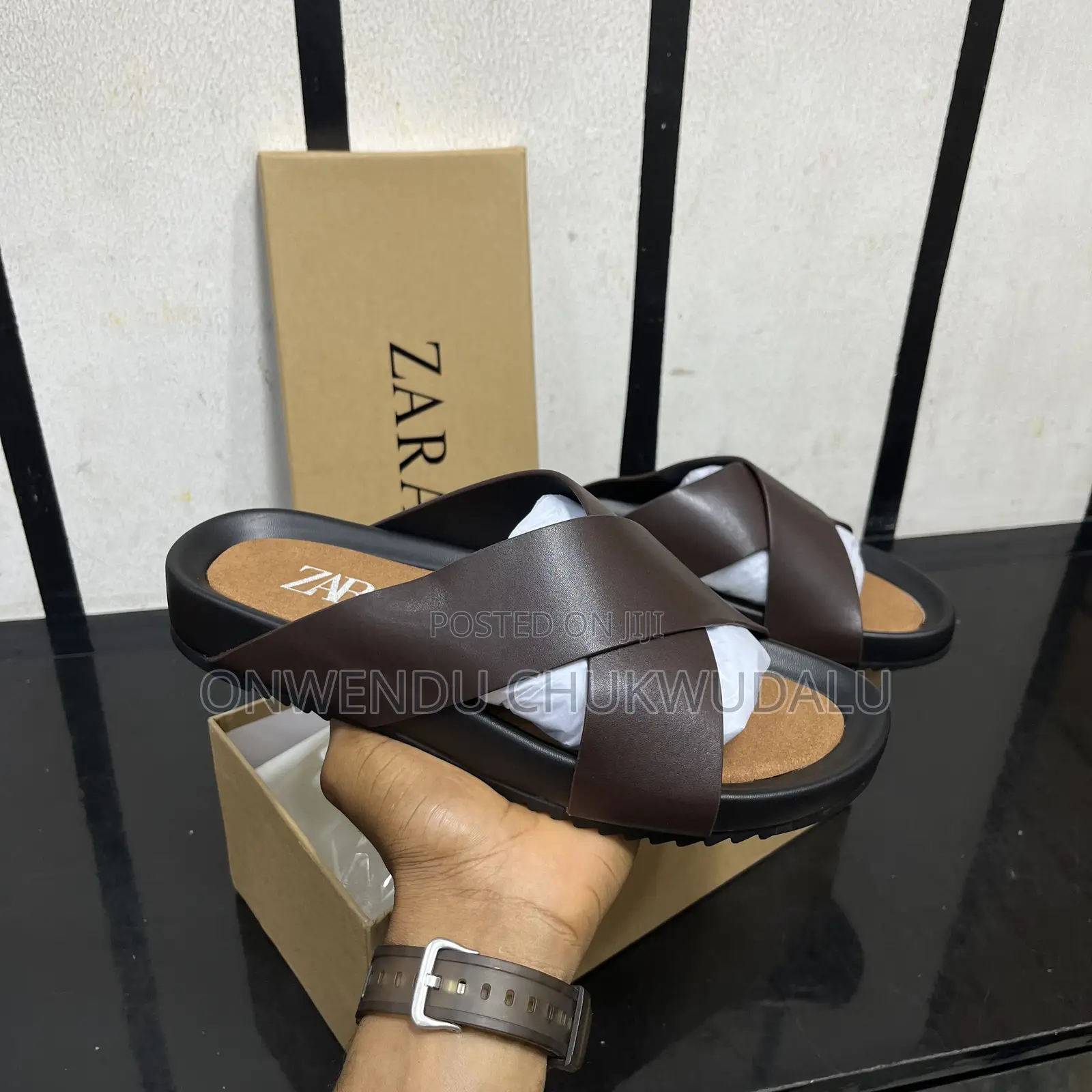 Zara Leather Slippers